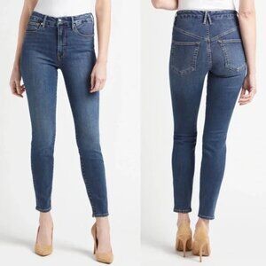 Good American Good Legs Deep V Jeans Size 8 / 29 Skinny Stretch Denim